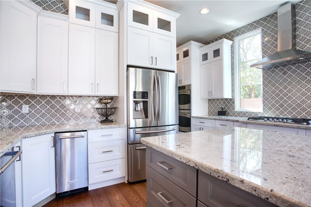 White shaker kitchen cabinets